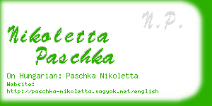 nikoletta paschka business card